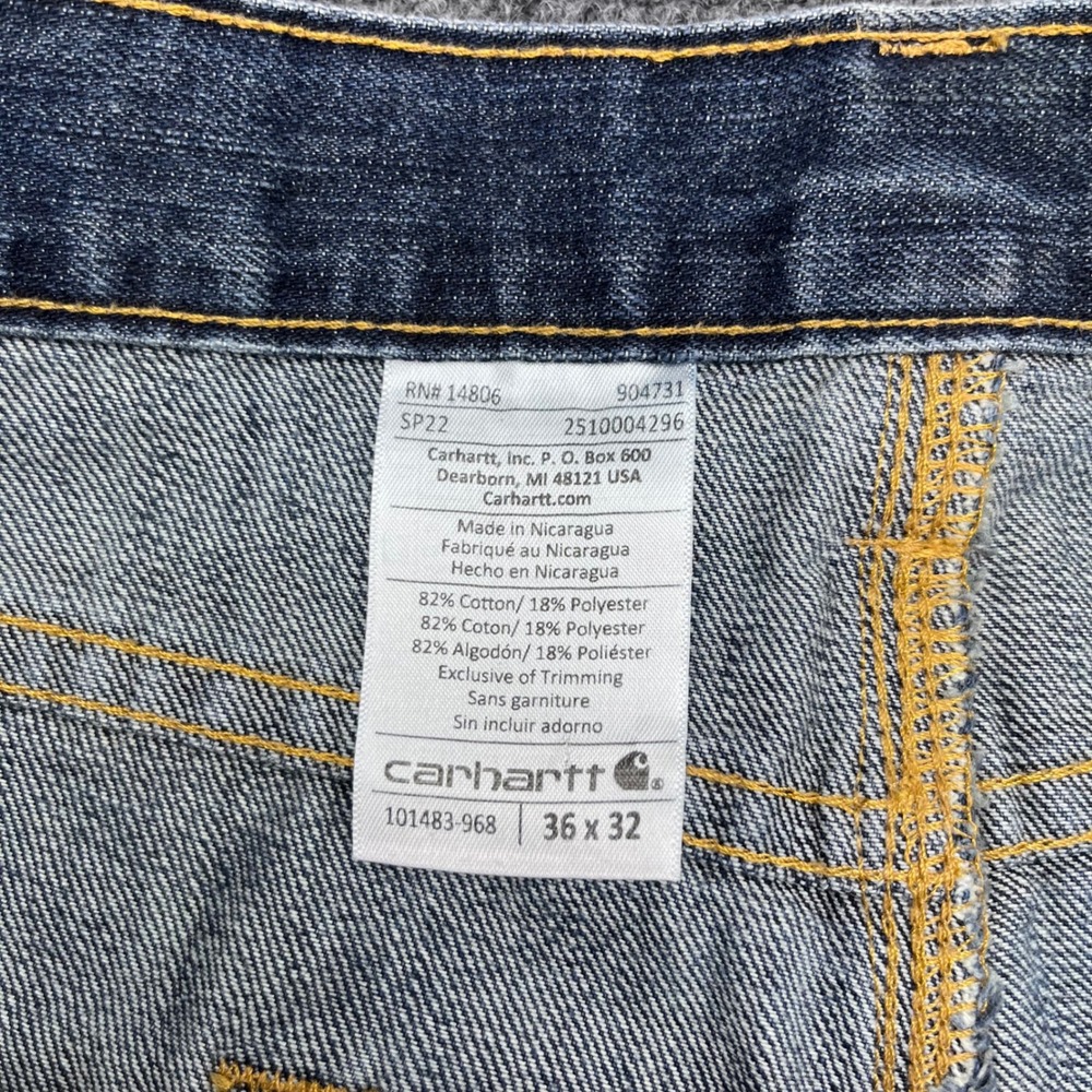 Carhartt Relaxed Fit Workwear Rugged Blue‎ Denim Jeans - Picture 2 of 7